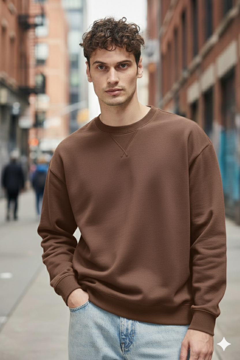 Sweatshirt | Marcus – Chocolate Brown