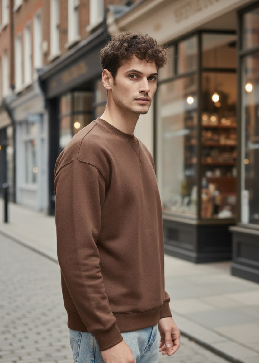 Sweatshirt | Marcus – Chocolate Brown